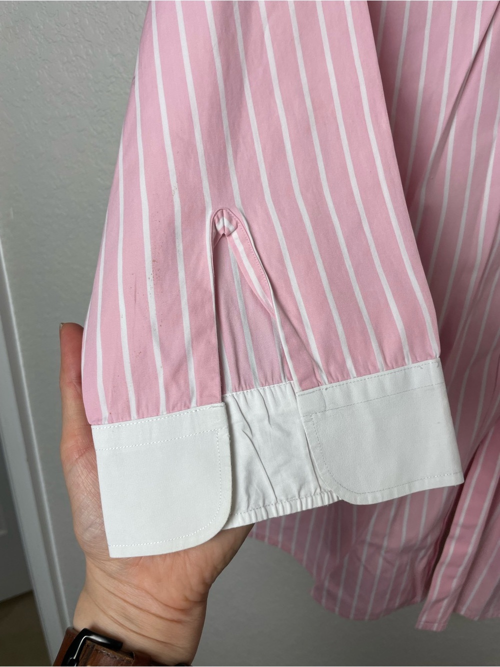 Ralph Lauren 100% Cotton Pink Stripe Dress Shirt w/Contrast Collar Size 2X As Is - Picture 7 of 10